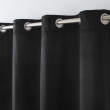 Lot de 2 Rideaux Isolants Thermiques &agrave; &OElig;illets 140 x 260 cm &ndash; Velours Relief &ndash; Polarchic Noir, image n° 3