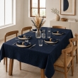 Nappe rectangle 150 x 250 cm + 6 serviettes de table &ndash; Double gaze de coton GA&Iuml;A Marine, image n° 1