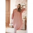 Tunique chemise femme double gaze de coton GA&Iuml;A &ndash; 100% coton &ndash; boutons coco &ndash; taille S/M - Rose p&ecirc;che, image n° 4