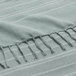 Plaid  LILIA 180 x 220 cm &ndash; 100 % coton &ndash; Plaid &agrave; franges sauge, image n° 2