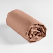 Drap-housse 2 personnes 140 x 190 cm coton 57 fils LINA Blush &ndash; Bonnet 30 cm, image n° 3