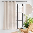Voilage &agrave; &oelig;illets 140 x 280 cm &ndash; Effet lainage &ndash; Loulaine Beige, image n° 3