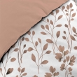 Housse de couette 240 x 220 cm MAIWENA Mocha + 2 taies &ndash; Coton 57 fils &ndash; Imprim&eacute; v&eacute;g&eacute;tal, image n° 3