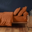 Drap housse 2 personnes 160 x 200 cm 100% coton 57 fils LINA Caramel &ndash; Bonnet 30 cm, image n° 2