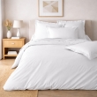 Parure de lit 240 x 220 cm &ndash; Percale de coton 78 fils &ndash; Blanc &ndash; Qualit&eacute; H&ocirc;tel &ndash; 2 taies 63x63 cm, image n° 1
