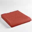 Drap plat 2 personnes 240 x 300 cm coton 57 fils Lina Terracotta &ndash; Finition point bourdon, image n° 3