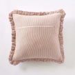 Coussin D&eacute;houssable Gaze de Coton 45 x 45 cm Abricot &ndash; LIVIA, image n° 2