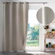 Rideau &agrave; &oelig;illets 135 x 260 cm &ndash; 100% occultant &ndash; Tissu chambray uni &ndash; Beige, image n° 2