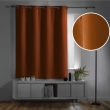 Rideau occultant &agrave; &oelig;illets 135 x 180 cm &ndash; Uni Camel &ndash; Petite hauteur, image n° 2