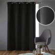 Rideau obscurcissant &agrave; &oelig;illets 135 x 240 cm &ndash; Lot de 2 &ndash; Uni Noir, image n° 2