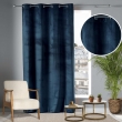 Lot de 2 Rideaux Tamisants &agrave; &OElig;illets 140 x 240 cm &ndash; Velours Doux &ndash; Velvetine Bleu Marine, image n° 2
