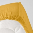 Drap-housse 140 x 190 cm Sienna Jaune &ndash; Face Gaze de Coton & Coton 57 fils &ndash; Bonnet 30 cm, image n° 4