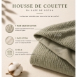 Parure de lit compl&egrave;te 240 x 220 cm gaze de coton &ndash; 2 taies 63x63 cm + drap housse 140x190 cm Kaki, image n° 3