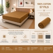 Drap Housse 140 x 190 cm Caramel &ndash; 100% Coton 57 Fils/cm&sup2; &ndash; Bonnet 30 cm, image n° 2