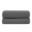 Drap-housse 140 x 190 cm &mdash; Satin de coton 120 fils/cm&sup2; &mdash; Graphite &mdash; Bonnet 30 cm, image n° 1