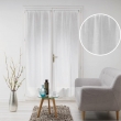 Paire de voilages droits passe-tringle 2 x 70 x 200 cm – Effet lin tissé – Milza Blanc, image n° 2