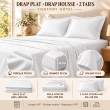 Ensemble literie 4 pi&egrave;ces &ndash; Drap plat 240 x 300 cm + drap housse 140x190 cm + 2 taies 63x63 cm &ndash; Percale 78 fils &ndash; Blanc, image n° 3