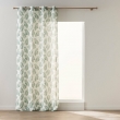 Rideau &agrave; &OElig;illets 140x260 cm AQUALIS &ndash; Polyester & Lin Imprim&eacute; Feuillage, image n° 1