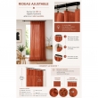 Rideau Ajustable Double Gaze de Coton 140 x 300 cm avec 8 Anneaux Pince GA&Iuml;A Terracotta &ndash; Hauteur Modulable, image n° 2