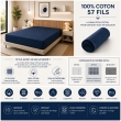 Drap Housse 160 x 200 cm Bleu nuit &ndash; 100% Coton 57 Fils/cm&sup2;- Bonnet 30 cm, image n° 2