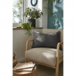 Lot de 2 coussins 45 x 45 cm gaze de coton Granit &ndash; D&eacute;houssables zip &ndash; Passepoil, image n° 3