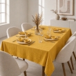 Nappe rectangle 150 x 250 cm + 6 serviettes de table &ndash; Double gaze de coton GA&Iuml;A Safran, image n° 1
