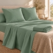 Ensemble literie 4 pi&egrave;ces &ndash; Drap plat 240 x 300 cm + drap housse 140x190 cm + 2 taies 63x63 cm &ndash; Percale 78 fils &ndash; Tilleul, image n° 1