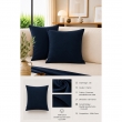 Lot de 2 Taies d&rsquo;Oreiller 60 x 60 cm &ndash; Double Gaze de Coton &ndash; GA&Iuml;A Marine, image n° 2