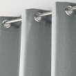 Rideau &agrave; &oelig;illets &ndash; 140 x 260 cm &ndash; chambray uni Solena &ndash; Gris, image n° 3