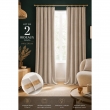 Lot de 2 rideaux velours pampa 140 x 270 cm ajustables &ndash; Anneaux pince &ndash; Coton &eacute;pais &ndash; C&Eacute;SAR, image n° 2