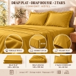 Ensemble literie 4 pi&egrave;ces &ndash; Drap plat 240 x 300 cm + drap housse 140x190 cm + 2 taies 63x63 cm &ndash; Percale 78 fils &ndash; Curry, image n° 3
