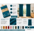 Lot de 2 Rideaux 100% Coton Pr&eacute;lav&eacute; 140 x 260 cm &ndash; KALA BLEU PAON, image n° 2