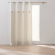 Rideau &agrave; &OElig;illets 140x240 cm ANGIE &ndash; Coton & Polyester Imprim&eacute; avec Pompons, image n° 1