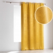 Rideau &agrave; &oelig;illets &ndash; 140 x 240 cm &ndash; occultant &ndash; velours frapp&eacute; Opacia &ndash; jaune, image n° 2