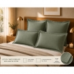 Lot de 4 Taies d'Oreiller 100% Coton 57 Fils/cm&sup2; &ndash; 2 Taies 63 x 63 cm + 2 Taies 50 x 70 cm C&egrave;dre, image n° 2