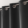 Rideau obscurcissant &agrave; &oelig;illets 135 x 240 cm &ndash; Lot de 2 &ndash; Uni Noir, image n° 3