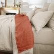Drap plat 240 x 300 cm &ndash; Lin lav&eacute; Fran&ccedil;ais - SOLINE Paprika, image n° 2