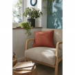 Coussin d&eacute;houssable 45 &times; 45 cm &ndash; Gaze de coton unie GA&Iuml;A &ndash; Passepoil & Zip Terracotta, image n° 4