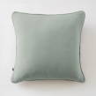 Lot de 2 coussins 45 x 45 cm gaze de coton Eucalyptus &ndash; D&eacute;houssables zip &ndash; Passepoil, image n° 2