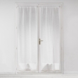 Paire de voilages droits passe-tringle 2 x 70 x 200 cm – Effet lin tissé – Milza Blanc, image n° 3