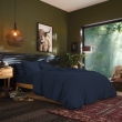 Housse de couette 1 place 140 x 200 cm &ndash; Coton 57 fils &ndash; Bleu nuit, image n° 4