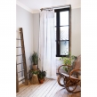 Rideau Ajustable Double Gaze de Coton 140 x 300 cm avec 8 Anneaux Pince GA&Iuml;A Blanc &ndash; Hauteur Modulable, image n° 7