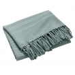 Plaid  LILIA 180 x 220 cm &ndash; 100 % coton &ndash; Plaid &agrave; franges sauge, image n° 3