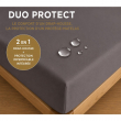 Drap housse 2 en 1 imperm&eacute;able 140 x 190 cm &ndash; Coton 57 fils &ndash; DUO PROTECT Ardoise, image n° 2