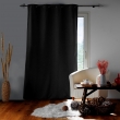 Rideau &agrave; &OElig;illets Isolant Phonique et Thermique &ndash; Doubl&eacute; Polaire &ndash; Jupiter Anthracite &ndash; 140 x 260 cm, image n° 6
