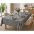 Nappe rectangle 150 x 350 cm + 6 serviettes de table &ndash; Double gaze de coton GA&Iuml;A Granit, image n° 1
