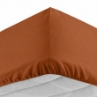 Drap housse 2 personnes 160 x 200 cm 100% coton 57 fils LINA Caramel &ndash; Bonnet 30 cm, image n° 4