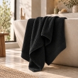 Drap de douche Softy 70 x 140 cm &ndash; &Eacute;ponge Zero Twist 100% coton peign&eacute; 600 g/m&sup2; &ndash; Noir, image n° 1