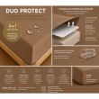 Drap housse 2 en 1 imperm&eacute;able 90 x 190 cm &ndash; coton 57 fils &ndash; DUO PROTECT Taupe, image n° 3