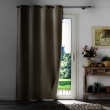 Rideau &agrave; &oelig;illets 135 x 260 cm &ndash; 100% occultant &ndash; Tissu chambray uni &ndash; Beige, image n° 4